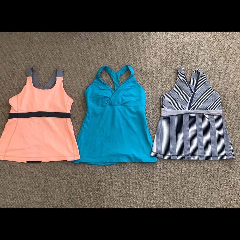 Lot of 3 Lululemon work out tanks size 10